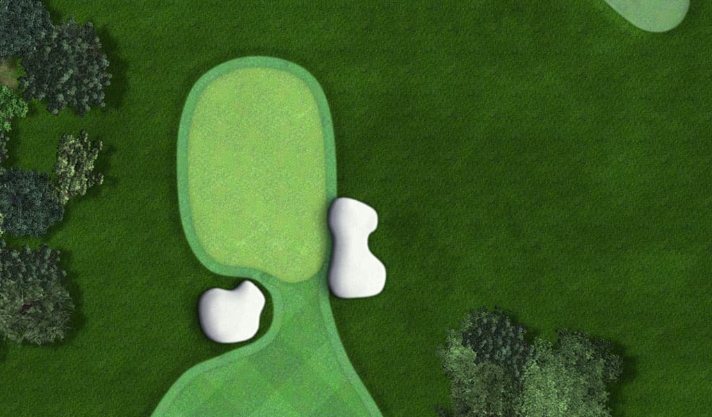 Hole 2 green close-up